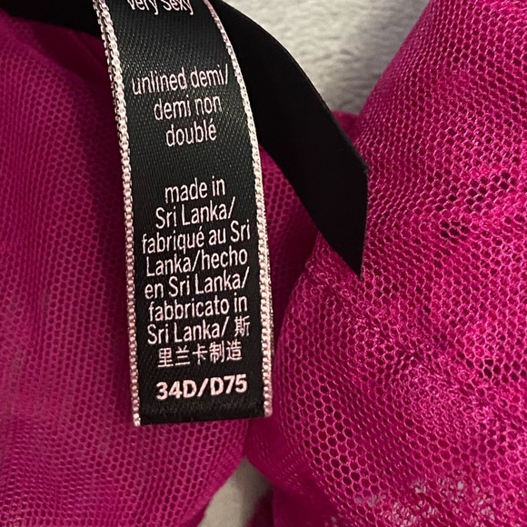 New! Victoria's Secret Very Sexy Unlined Shine Strap Lace Demi Bra 10320 - Picture 5 of 8